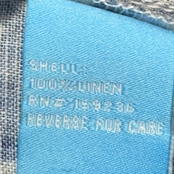 EUC J.Mclaughlin Fallon Long Sleeve Linen SZ L Blue & White - Picture 6 of 10